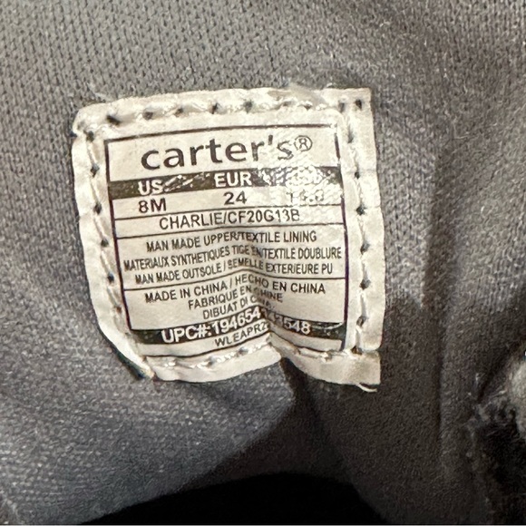 Carters navy blue brown leather high top supportive sneaker tennis shoes boys - Picture 11 of 14